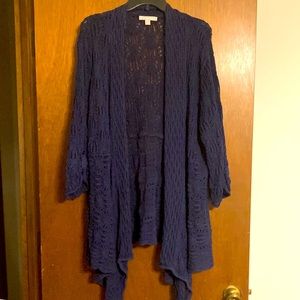 Woman Within size 2x 26/28 Navy blue knit cardigan